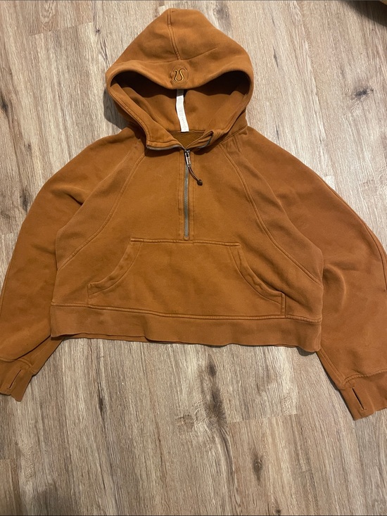 lululemon athletica Sweaters - lululemon athletica Cropped Half-Zip Hoodie in Rusty Brown